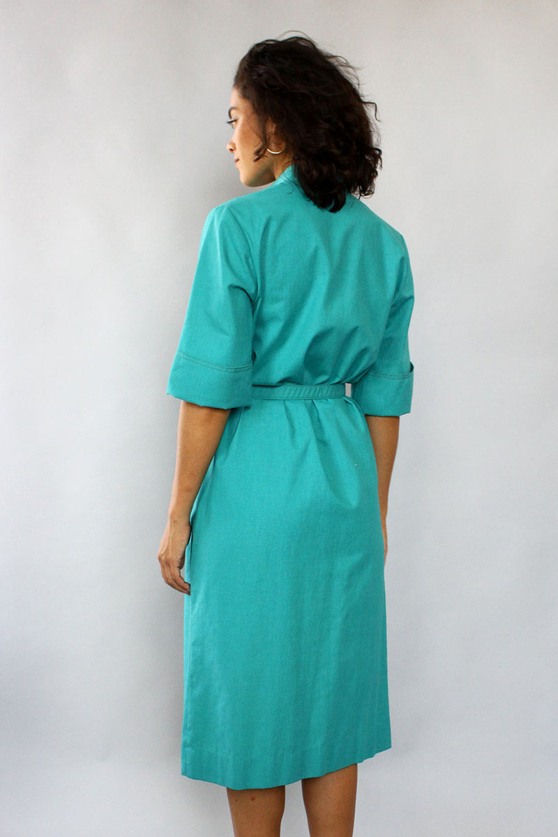 Serbin Teal Duster Shirtdress S/M