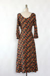 Rust Floral Tea Dress M
