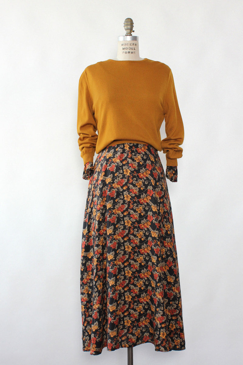Rust Floral Tea Dress M
