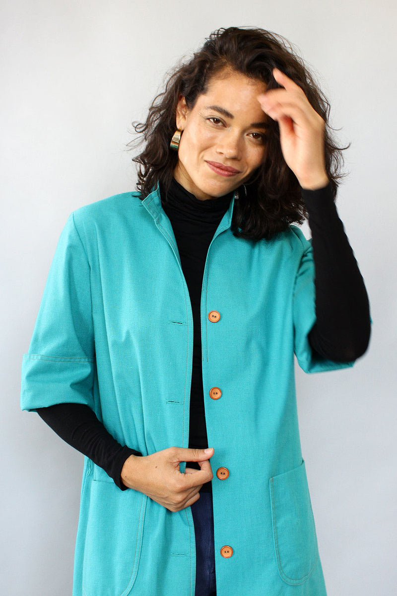 Serbin Teal Duster Shirtdress S/M
