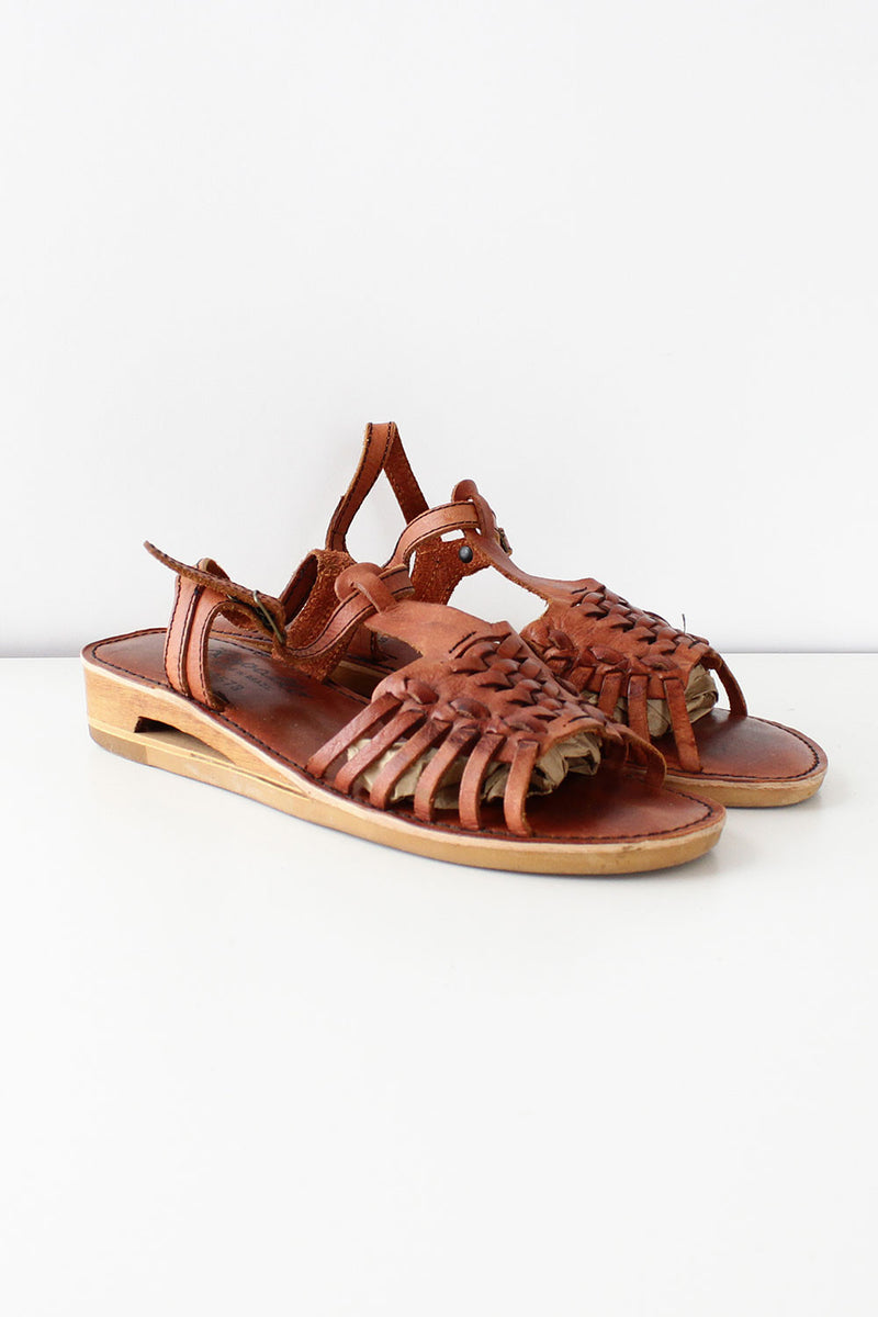 70s Rapallo Cutout Wood Sandals 8 1/2