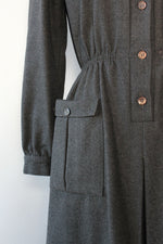 Utilitarian Pewter Wool Dress M/L