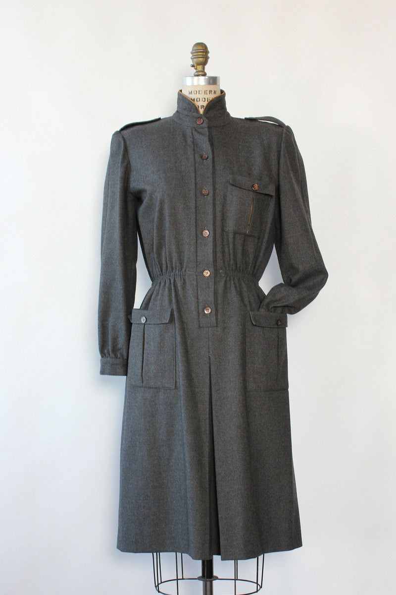 Utilitarian Pewter Wool Dress M/L