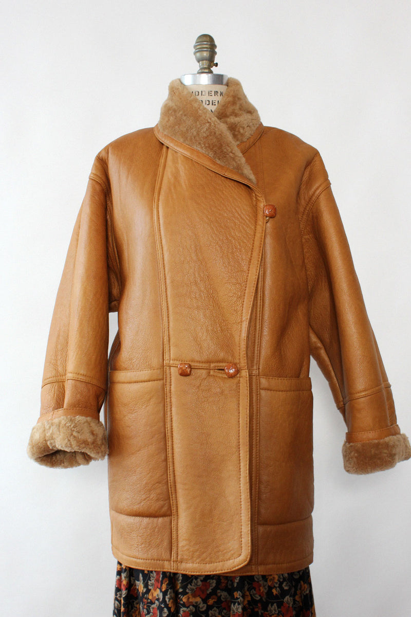 Honey Shearling Coat XS-S/M