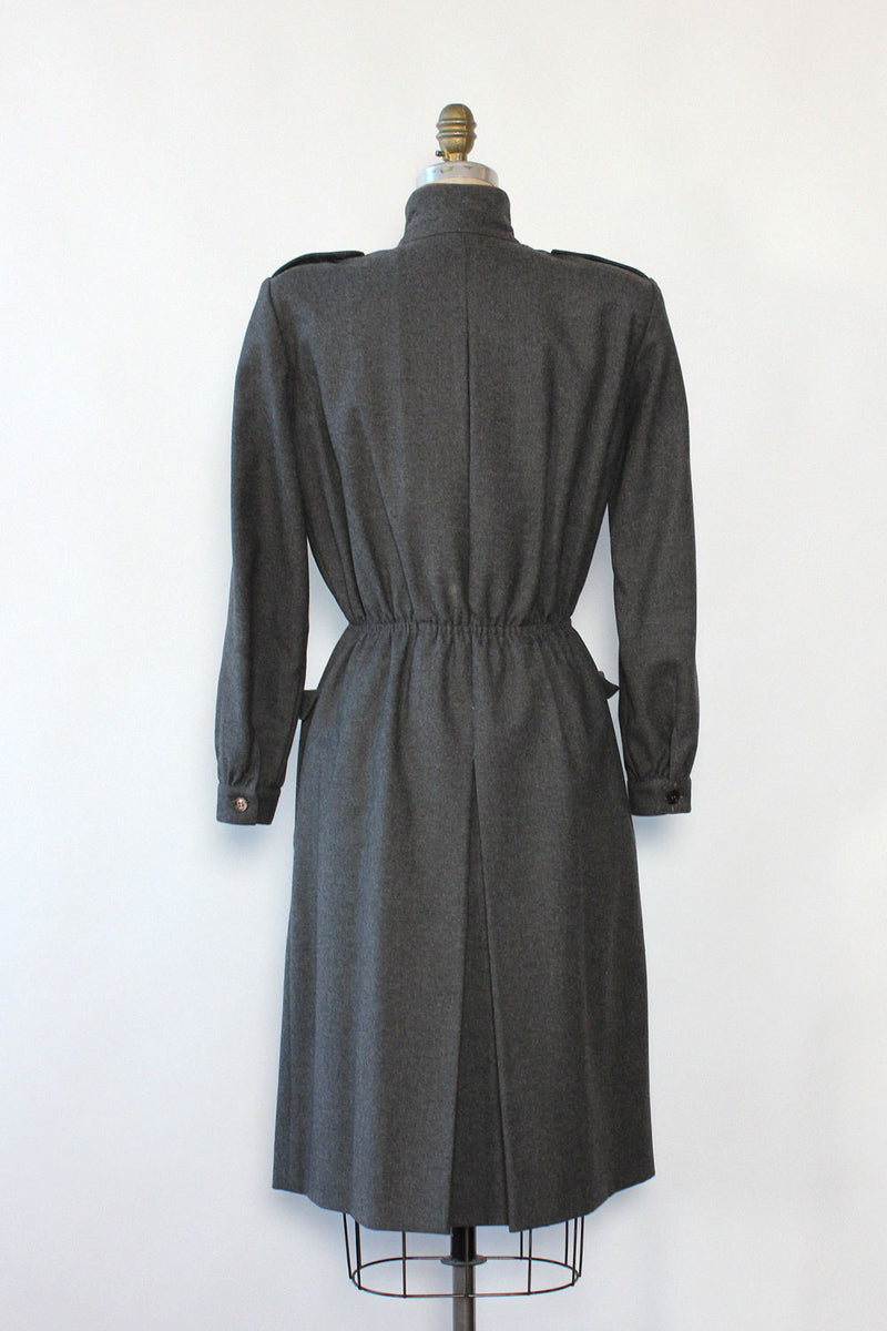 Utilitarian Pewter Wool Dress M/L