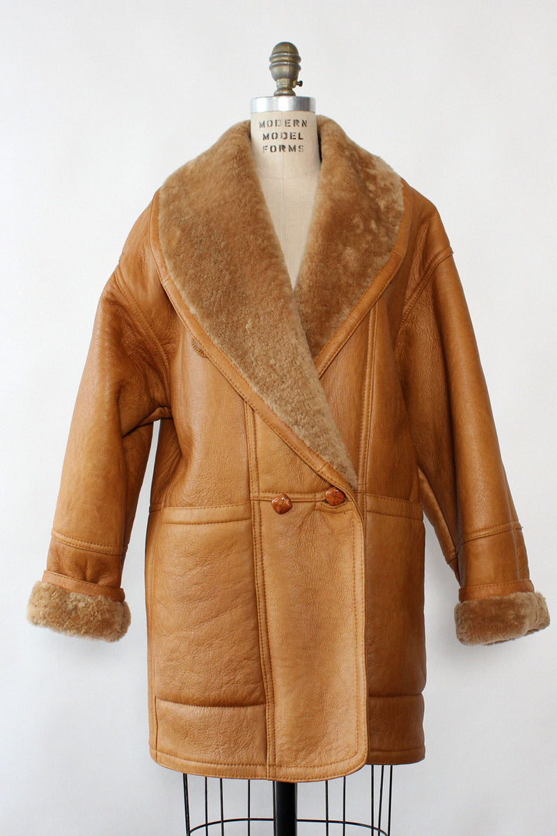 Honey Shearling Coat XS-S/M