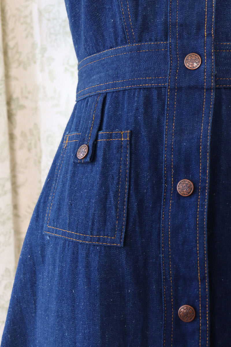 Dark Denim 70s Shirtdress S