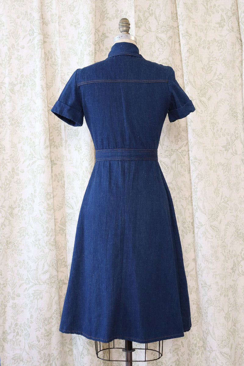 Dark Denim 70s Shirtdress S