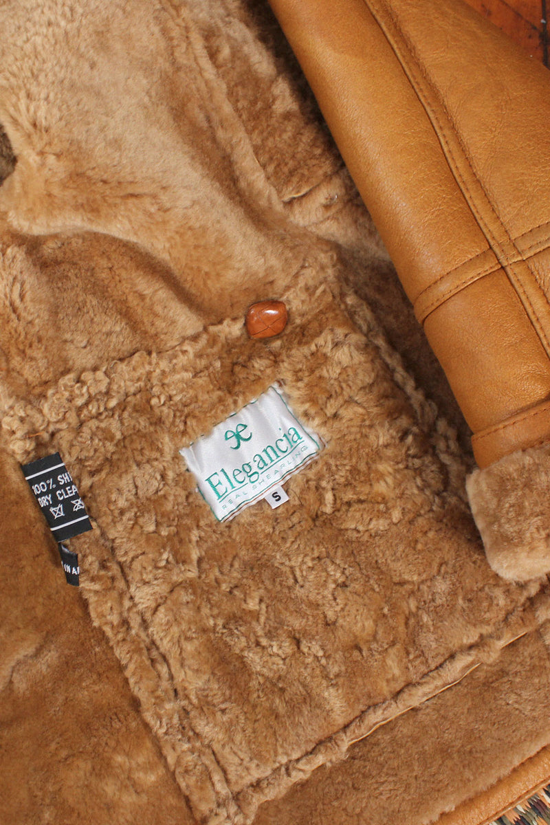 Honey Shearling Coat XS-S/M