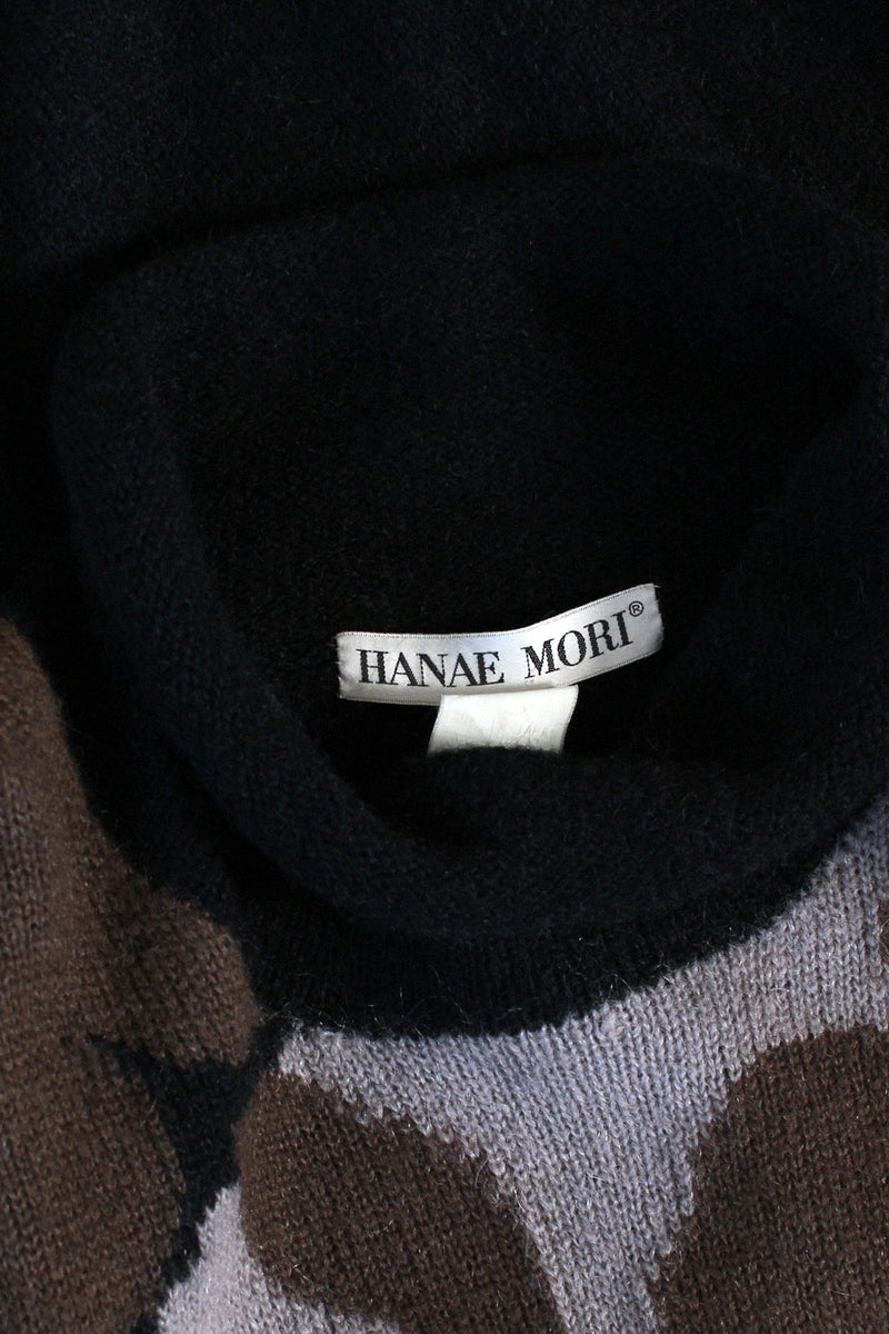 Hanae Mori Rolled Collar Slouch Sweater S-L