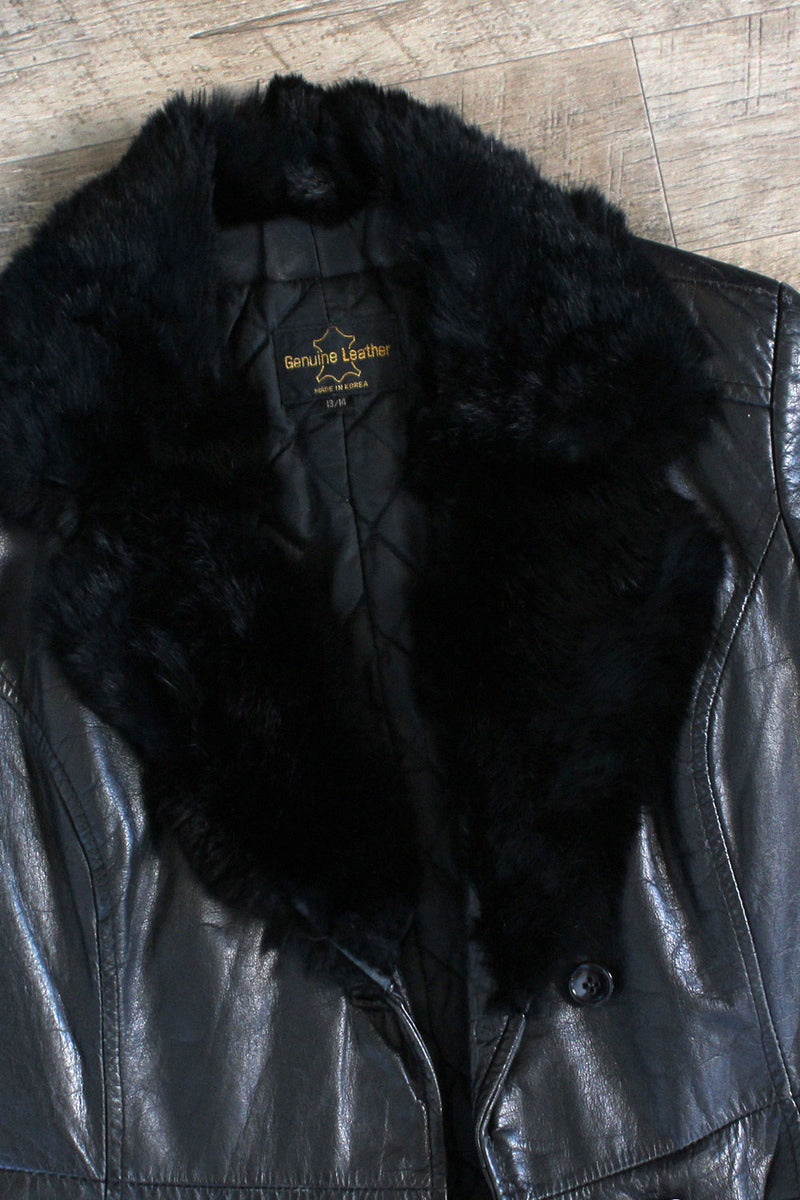 Jet Fur Collar Leather Jacket S/M