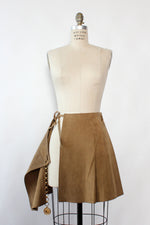 Pecan Suede Chain Belt Skirt XS/S