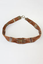 Georgia Leather Brass Statement Belt