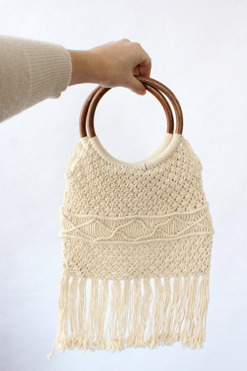 Wood Ring Crochet Purse