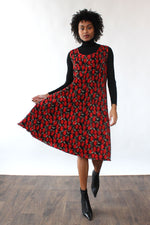 Moody Floral Pleated Tent Dress M-XL