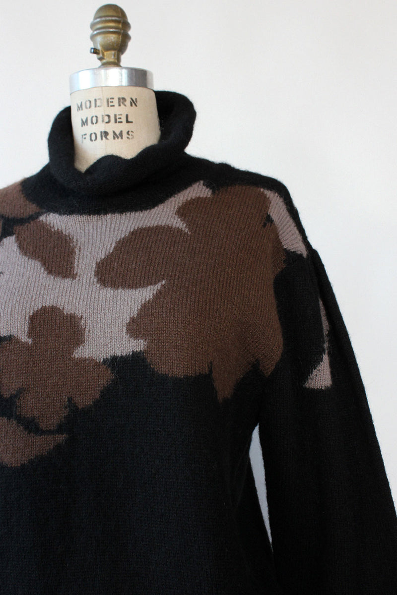 Hanae Mori Rolled Collar Slouch Sweater S-L