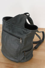 Teal Leather Convertible Backpack