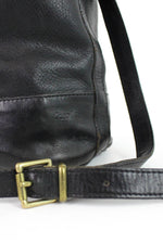 Furla Black Leather Drawstring Bucket Bag