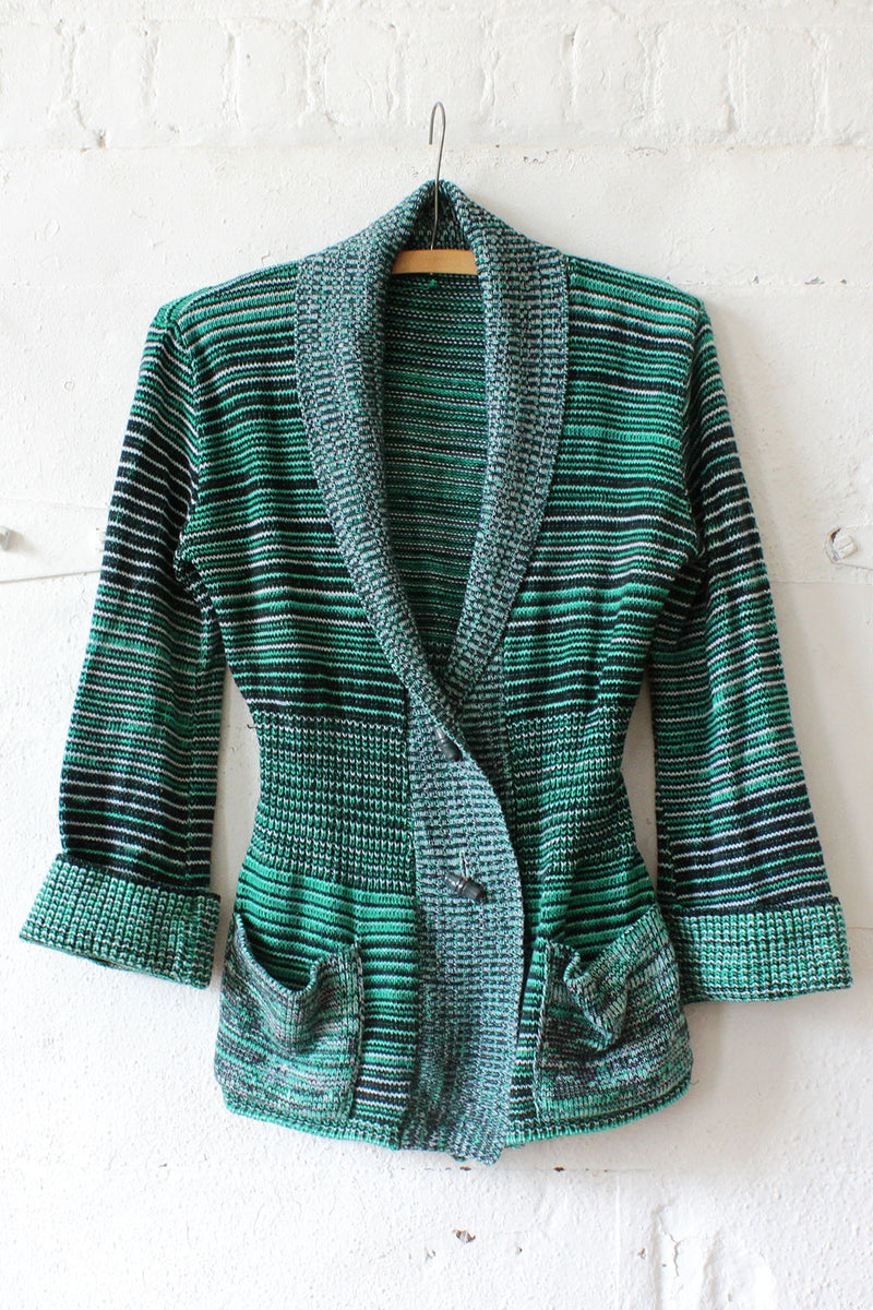Green Space Dye 70s Cardigan XS/S