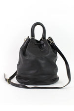 Furla Black Leather Drawstring Bucket Bag