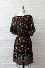 Rainbow Polka Dot Chiffon Dress S/M