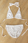 Ivory Knit 1970s Bikini S