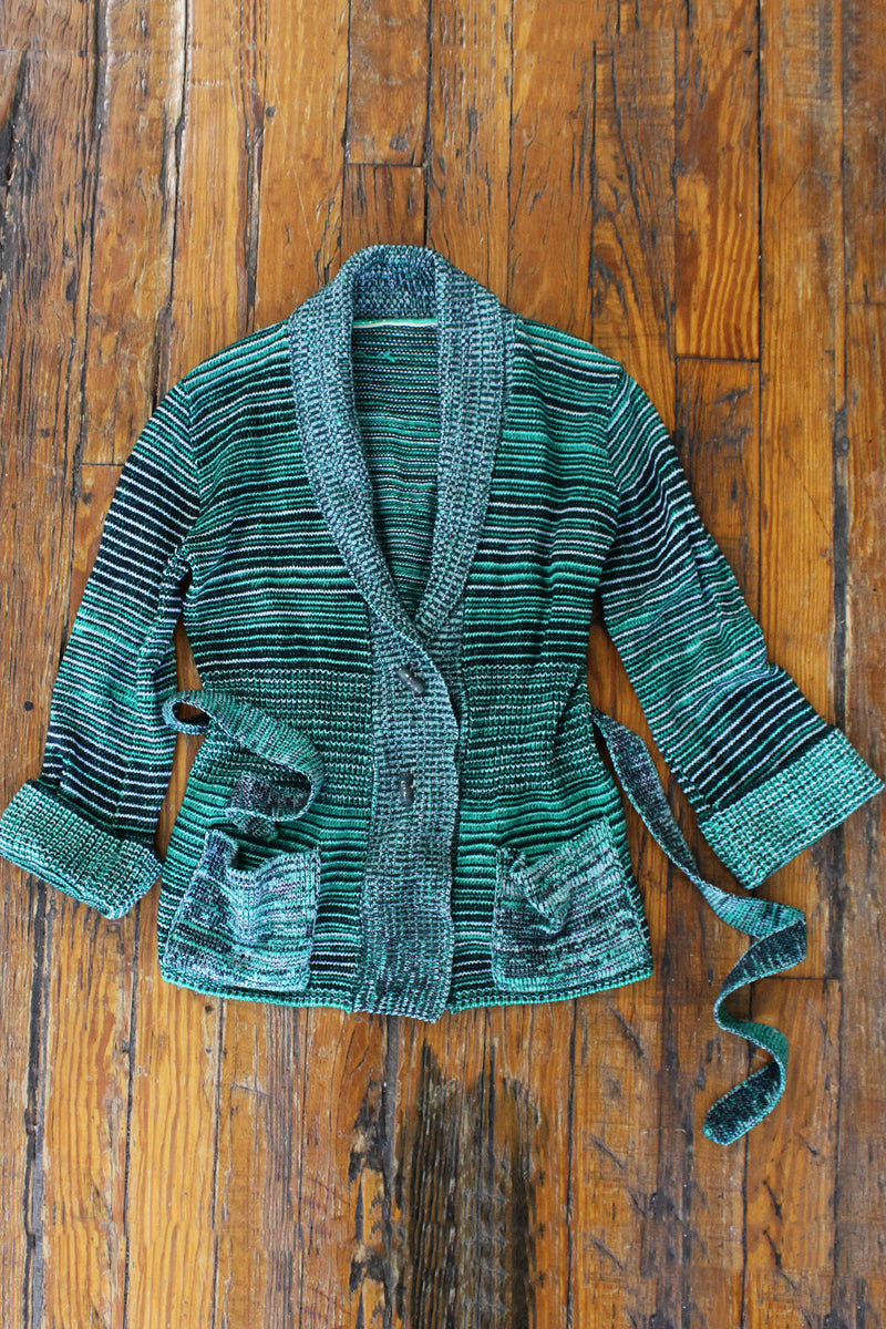 Green Space Dye 70s Cardigan XS/S