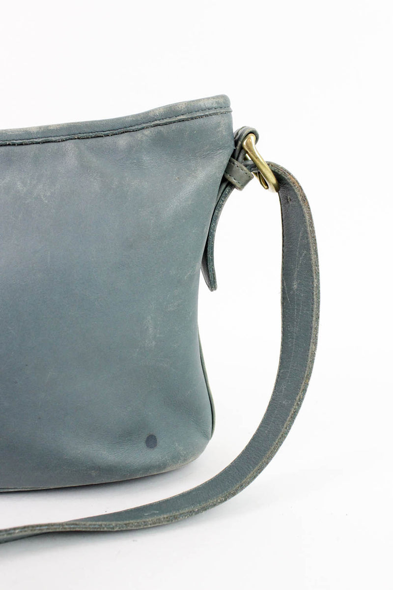 Blue leather coach purse clearance