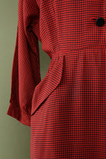 Vermilion Checkered '40s Dress L
