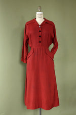 Vermilion Checkered '40s Dress L