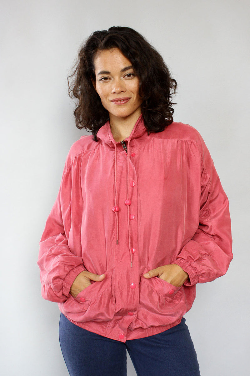 Silk Rose Pink Bomber Jacket