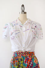 Sonia Rykiel Embroidered Novelty Blouse S/M