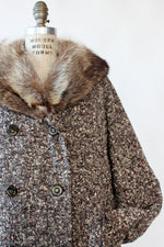 Lucy Fur Collar Tweed Coat M/L