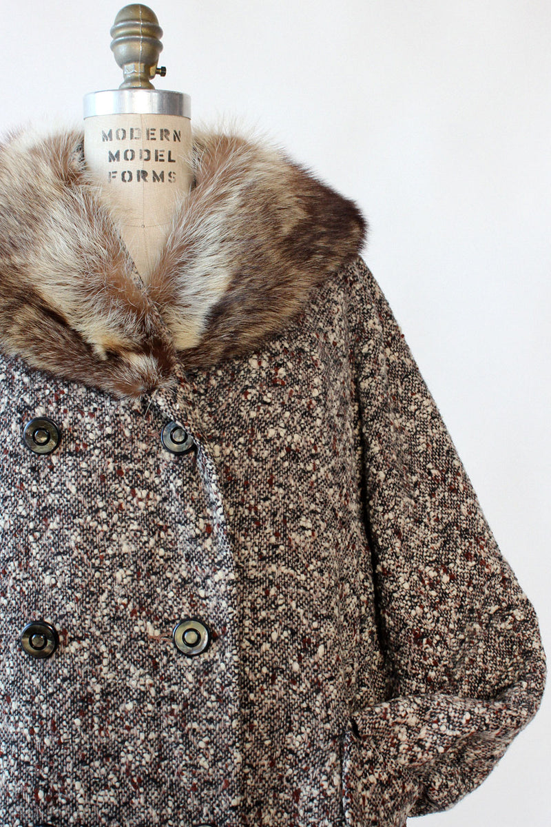 Lucy Fur Collar Tweed Coat M/L