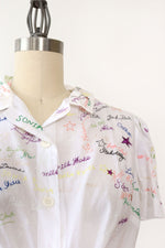 Sonia Rykiel Embroidered Novelty Blouse S/M