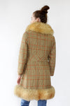 Penny Plaid Shearling Trim Coat S/M