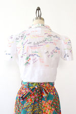 Sonia Rykiel Embroidered Novelty Blouse S/M