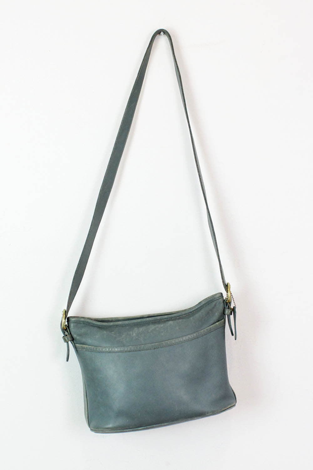 Shady Blue Leather Coach Bag