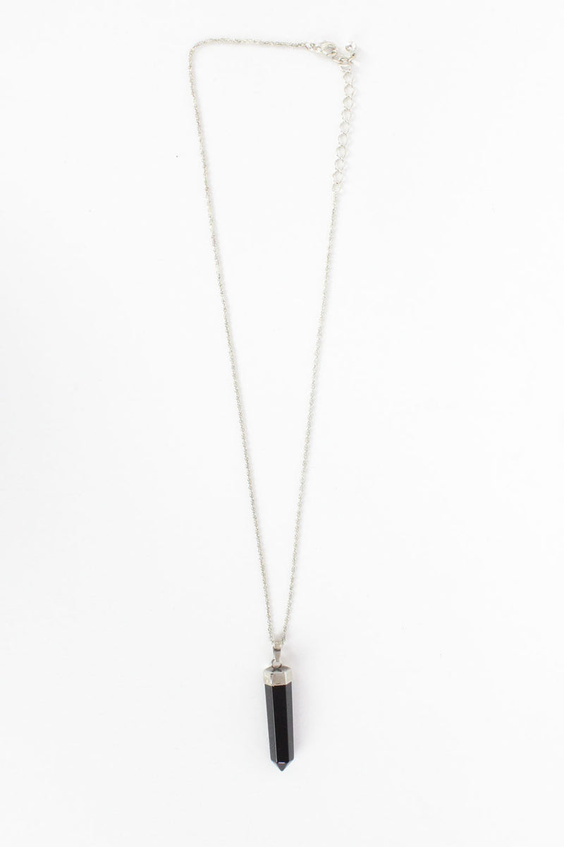 Black Crystal Pendant Necklace