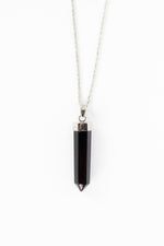 Black Crystal Pendant Necklace