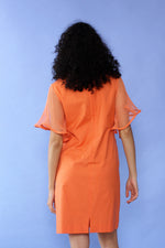 Carrot Orange Net Sleeve Dress M