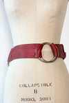 Cherry Leather O-Ring Belt