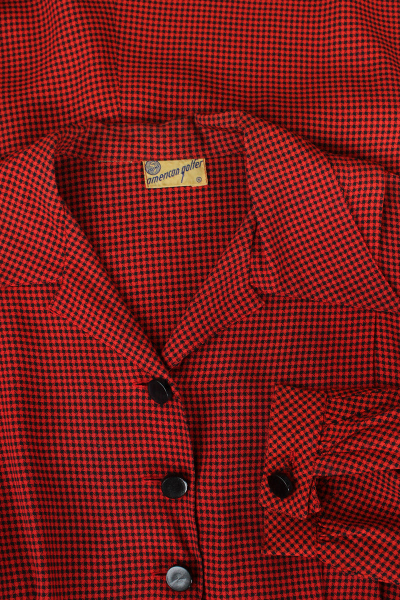 Vermilion Checkered '40s Dress L
