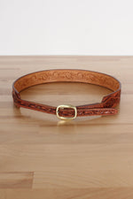 Tooled Polo Leather Belt