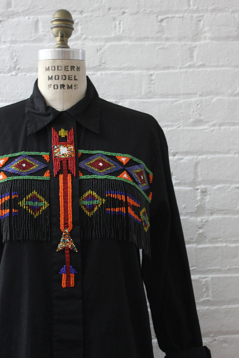 Beaded Fringe Buttondown M
