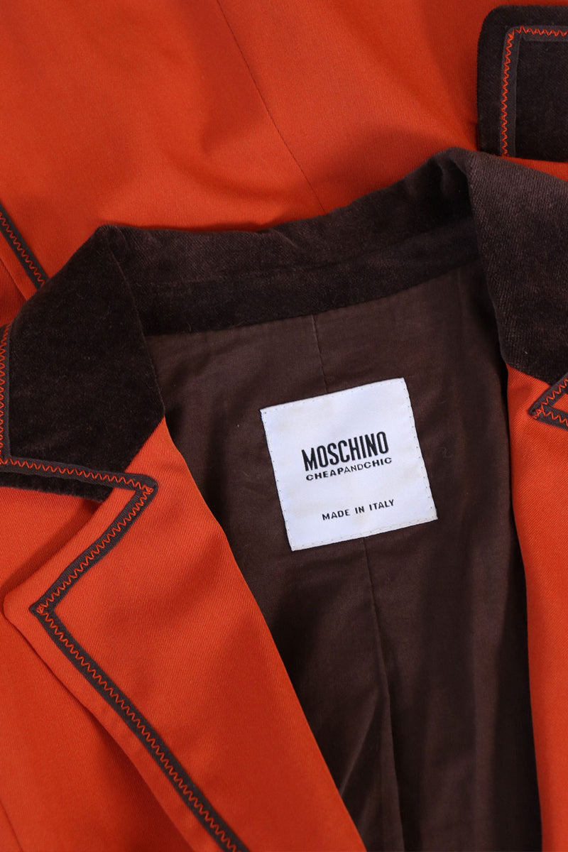 Moschino Velvet Trim Blazer XS