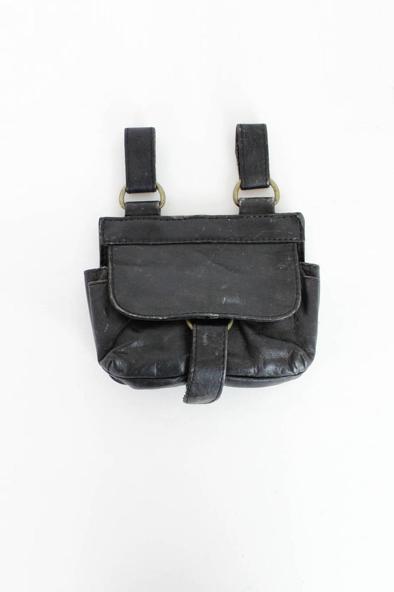 Black Leather Belt Pouch