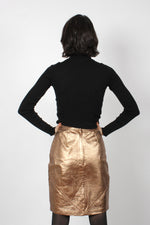 Bronze Leather Skirt XS
