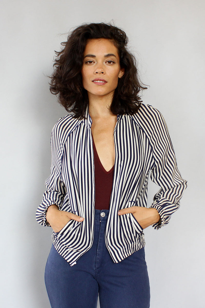 Paperthin Silk Stripe Jacket S/M