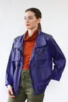 Violet Leather Zipoff Jacket M